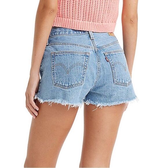 Women’s Levi's 501 Jean Denim High-Rise Raw Hem Shorts Size 29 - Picture 8 of 8